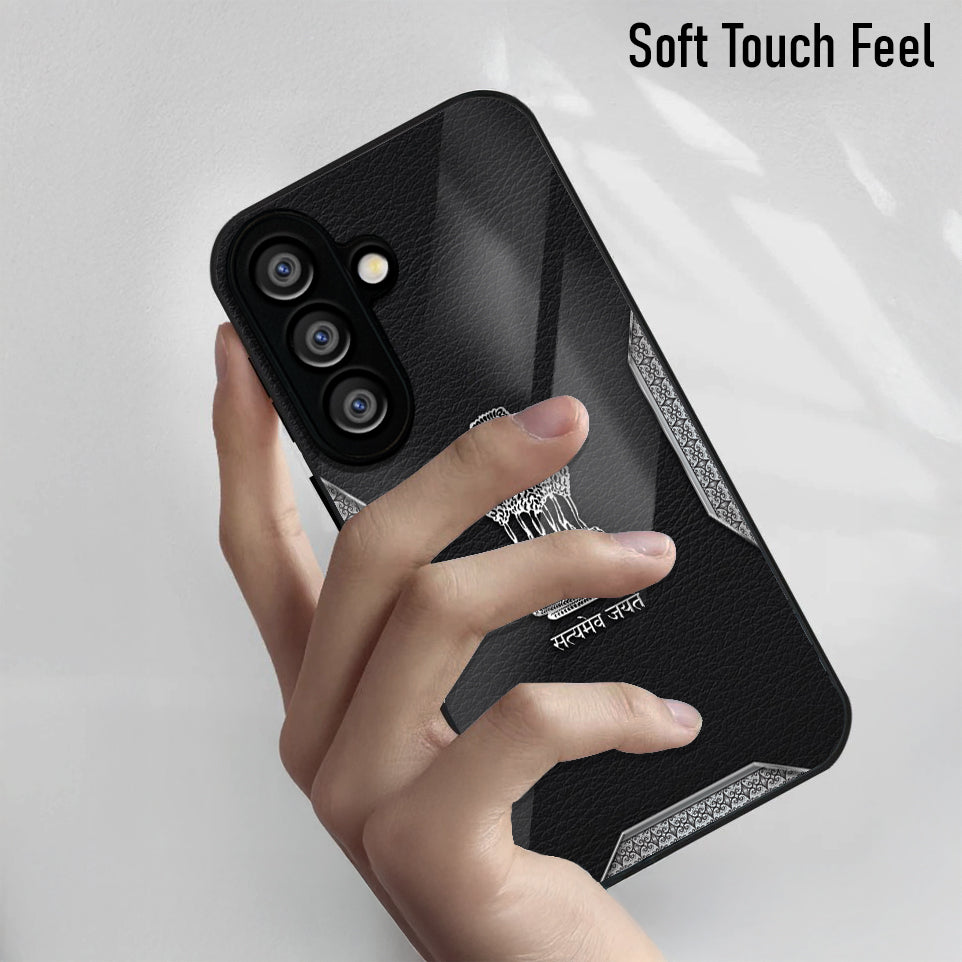 Samsung Galaxy A56 5G Premium Acrylic Shockproof Glass Back Case (Satyamev Leather)