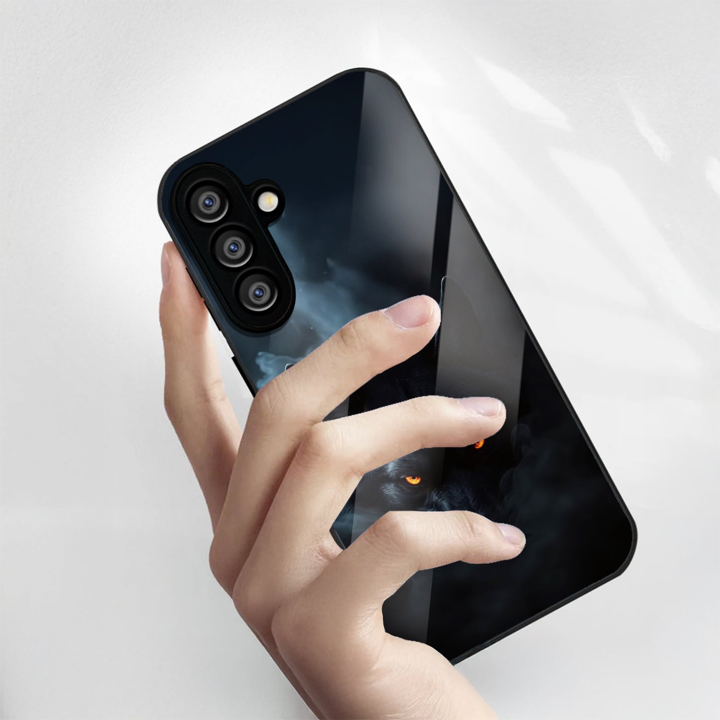 Samsung Galaxy A36 Premium Acrylic Shockproof Glass Back Case (Beast Wolf)