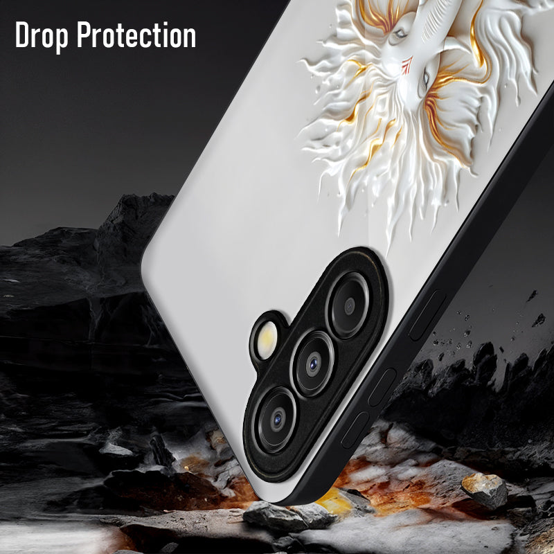 Samsung Galaxy A36 5G Premium Acrylic Shockproof Glass Back Case (White Ganesha)