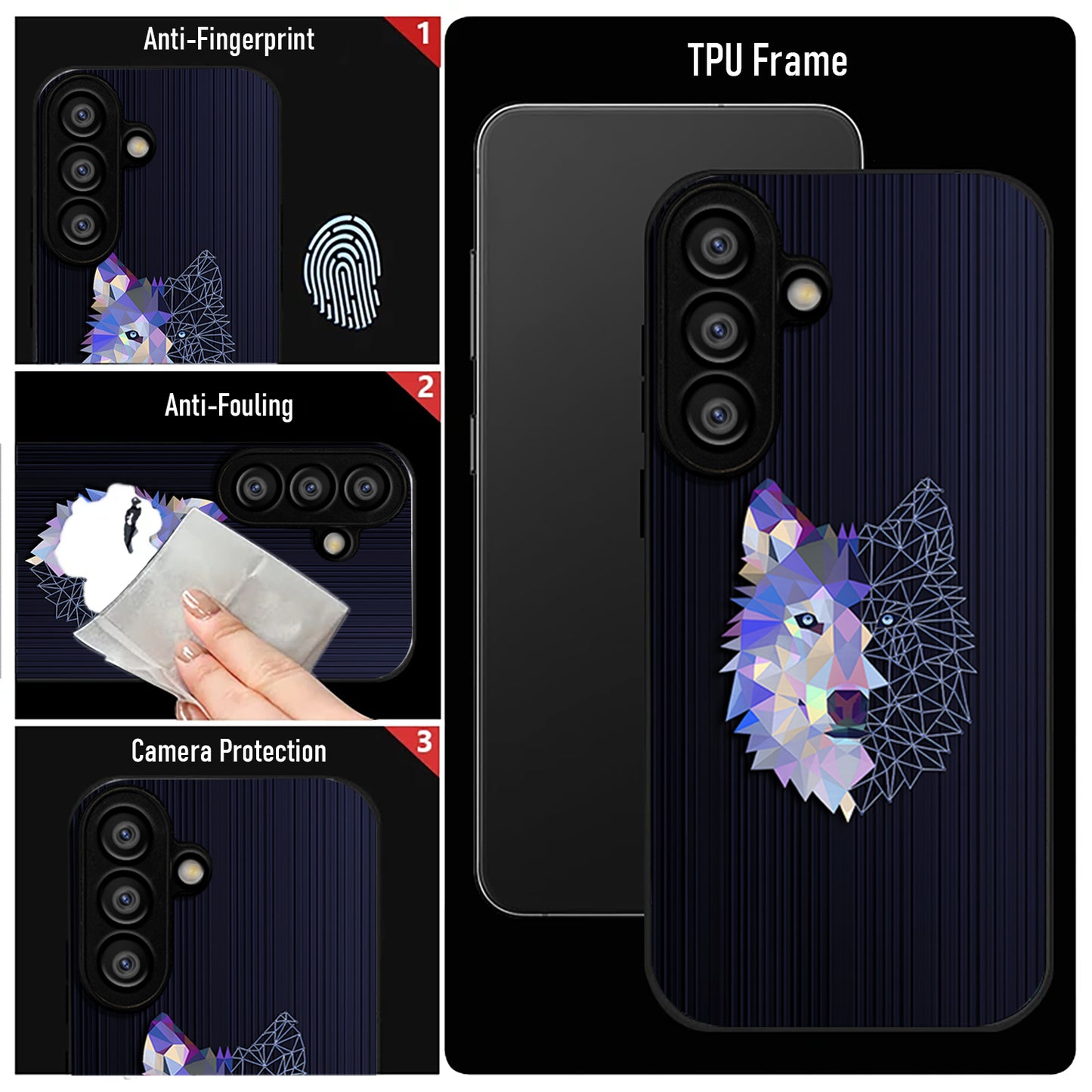 Samsung Galaxy A56 5G Premium Acrylic Shockproof Glass Back Case (Diamond Wolf)