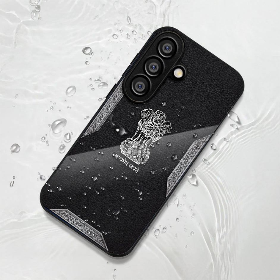 Samsung Galaxy A56 5G Premium Acrylic Shockproof Glass Back Case (Satyamev Leather)