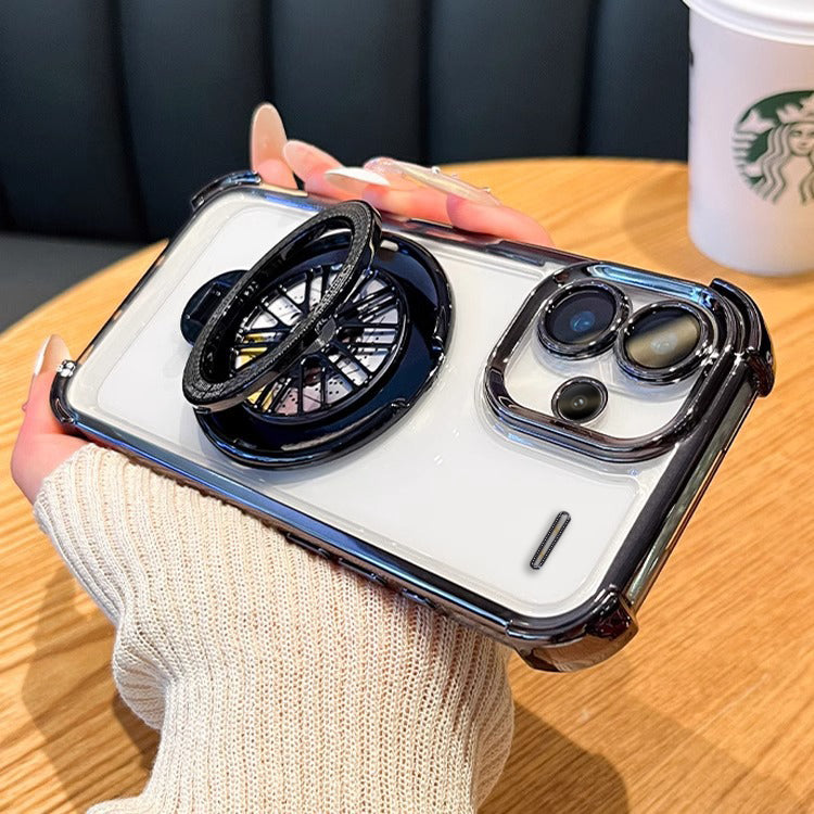 Redmi Note 13 Pro+ 5G Premium Stress Buster Wheel Rotating Shockproof Airbags Case