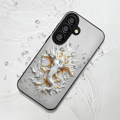 Samsung Galaxy A36 5G Premium Acrylic Shockproof Glass Back Case (White Ganesha)