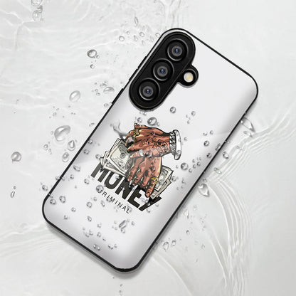 Samsung Galaxy A56 5G Premium Acrylic Shockproof Glass Back Case (Money Criminal)