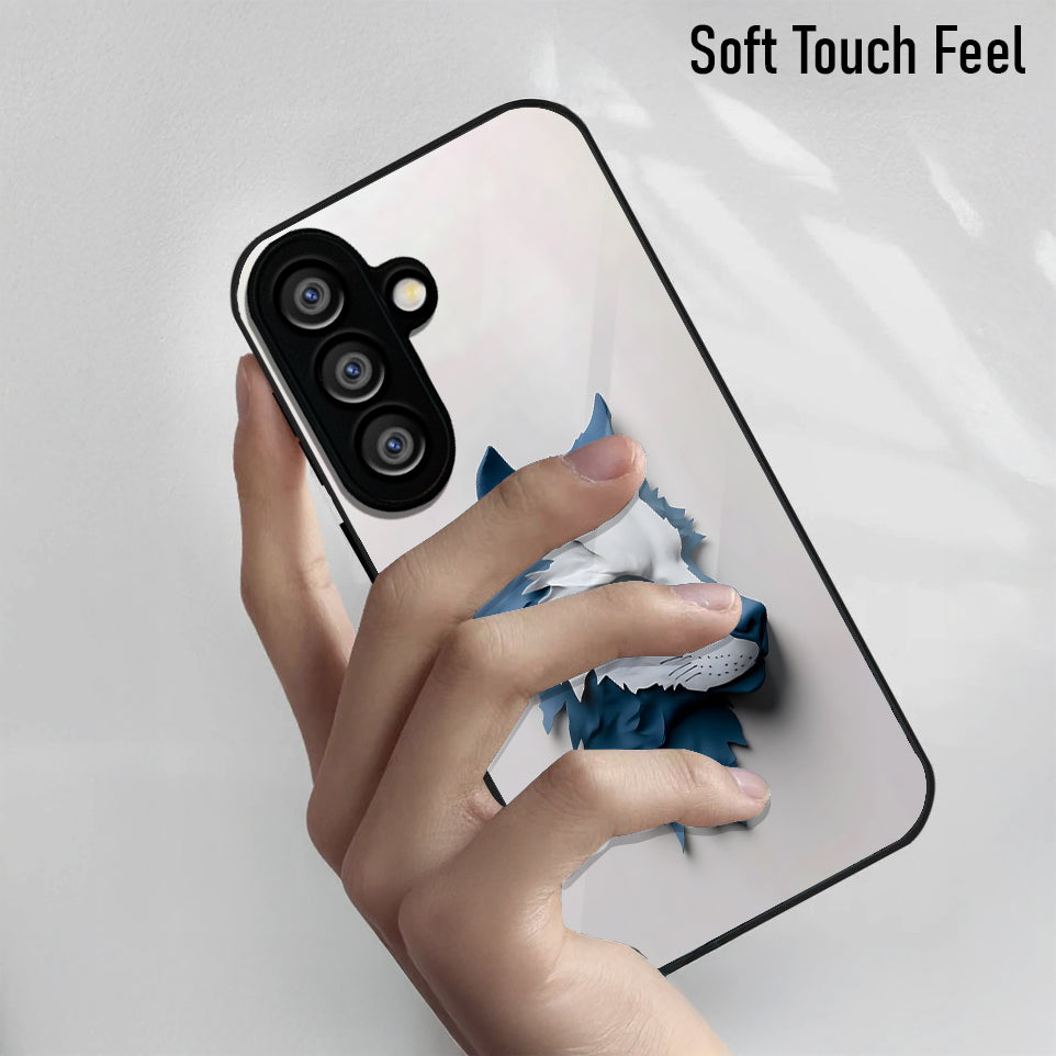 Samsung Galaxy A56 5G Premium Acrylic Shockproof Glass Back Case (Blue Wolf)