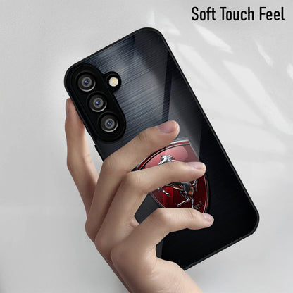 Samsung Galaxy A36 5G Premium Acrylic Shockproof Glass Back Case (Red Ferrari)