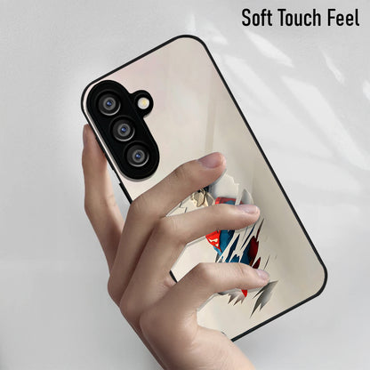 Samsung Galaxy A36 5G Premium Acrylic Shockproof Glass Back Case (Scratch Superman)