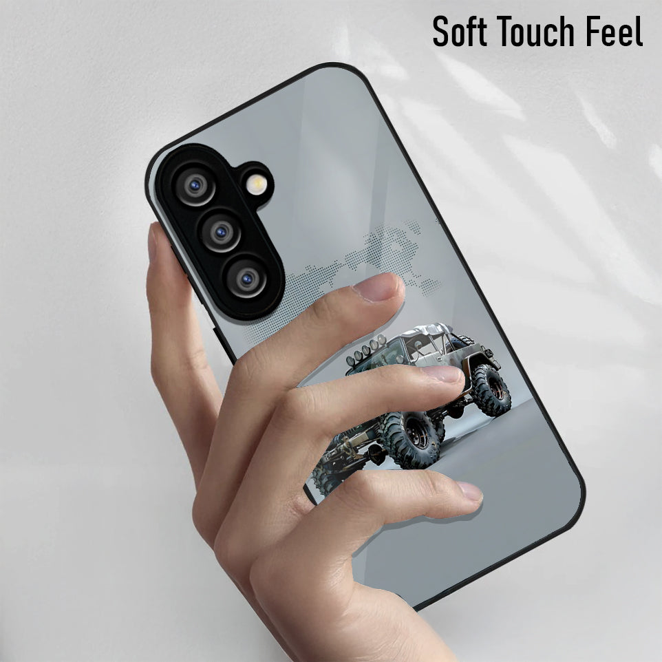 Samsung Galaxy A36 5G Premium Acrylic Shockproof Glass Back Case (OFF Road Jeep)