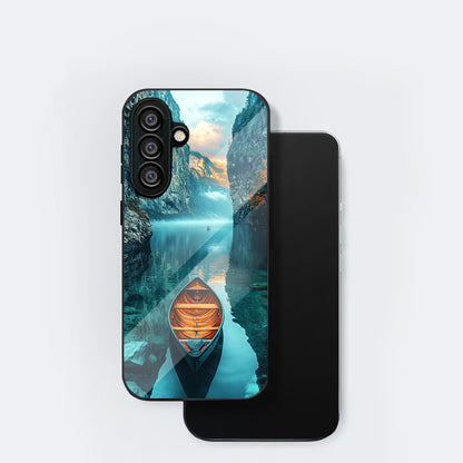 Samsung Galaxy A36 Premium Acrylic Shockproof Glass Back Case (Silent Lake)