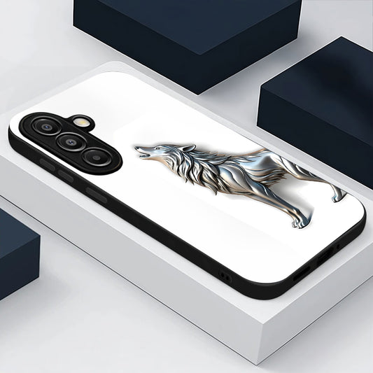 Samsung Galaxy A36 5G Premium Acrylic Shockproof Glass Back Case (Silver Wolf)