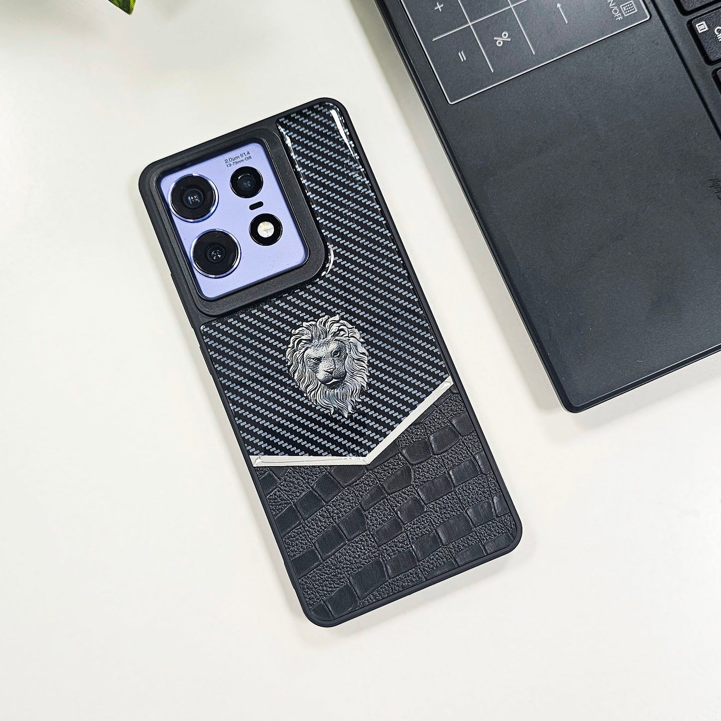 Motorola Edge 50 Pro 5G Luxury Lion Pattern Leather And Liquid Silicone Case