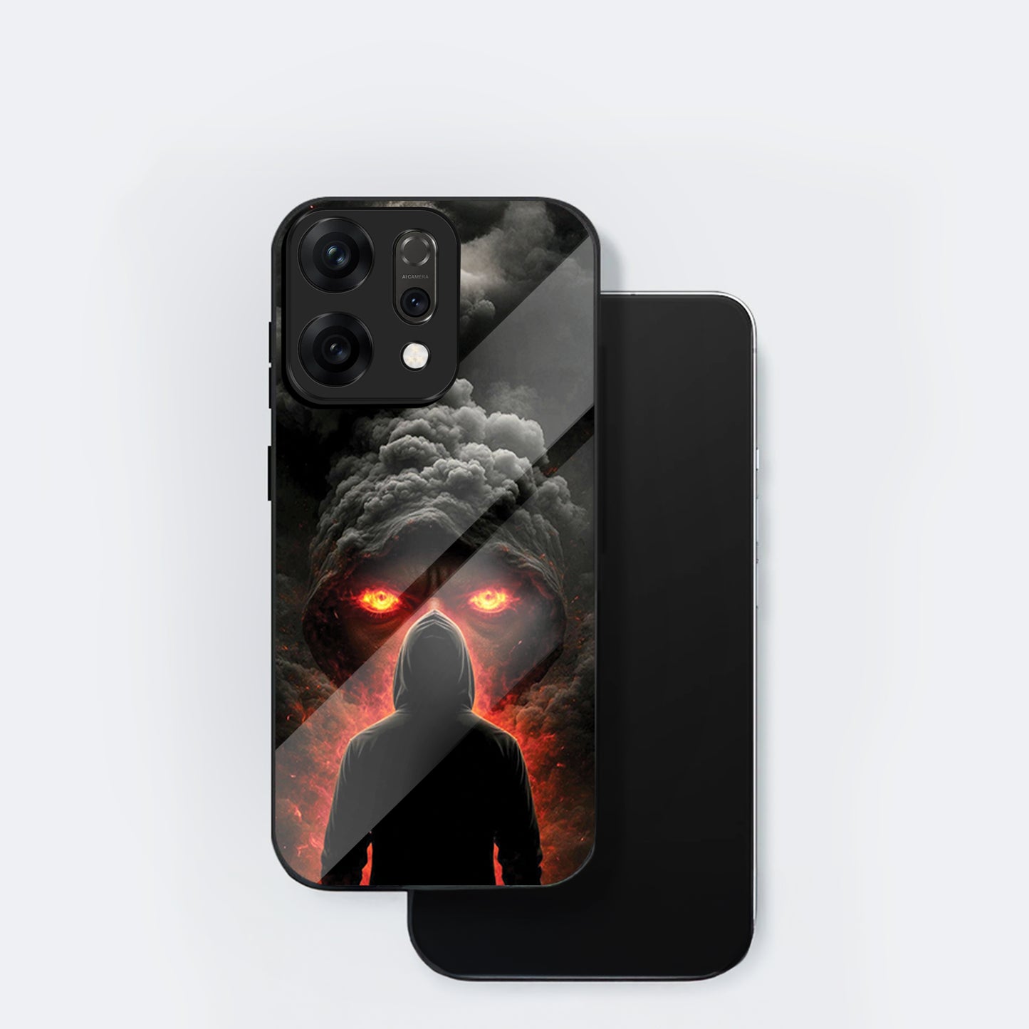 Oppo Reno 14 5G Premium Acrylic Shockproof Glass Back Case (Nightmare)