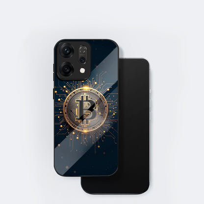 Oppo Reno 14 5G Premium Acrylic Shockproof Glass Back Case (Bitcoin)