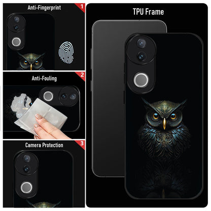 Vivo V50 5G Premium Acrylic Shockproof Glass Back Case (Midnight Owl)