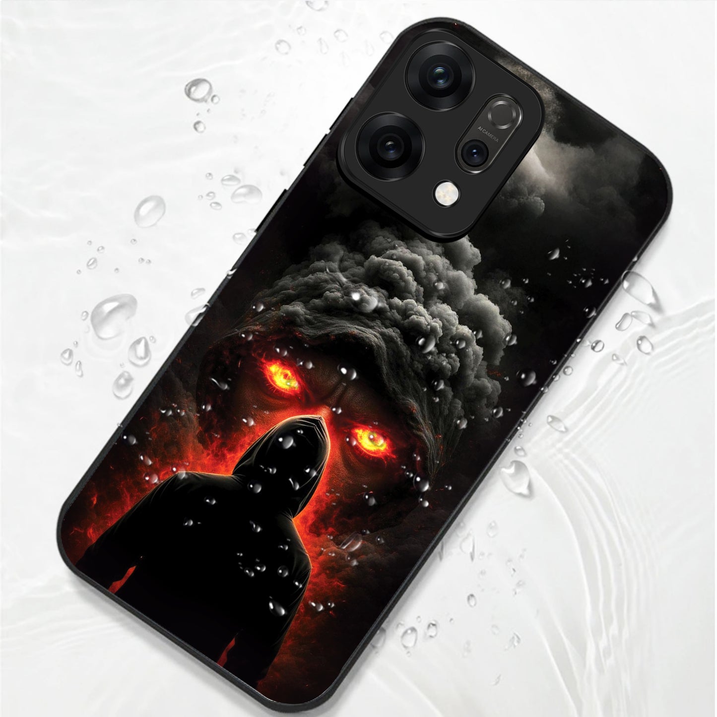 Oppo Reno 14 5G Premium Acrylic Shockproof Glass Back Case (Nightmare)