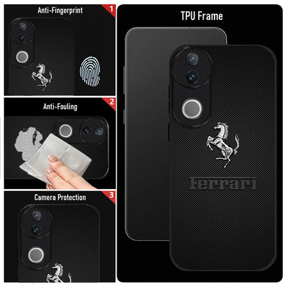 Vivo V50 5G Premium Acrylic Shockproof Glass Back Case (Ferrari Carbon Fiber)