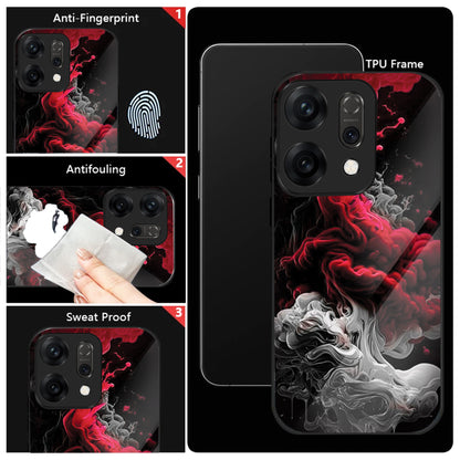 Oppo Reno 14 5G Premium Acrylic Shockproof Glass Back Case (Flame)