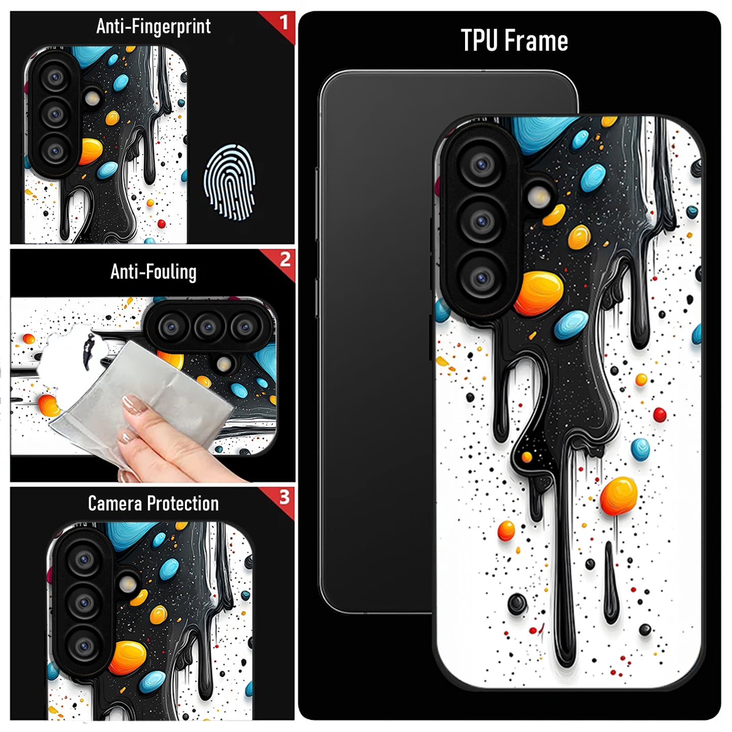 Samsung Galaxy A36 5G Premium Acrylic Shockproof Glass Back Case (Liquid Colour)