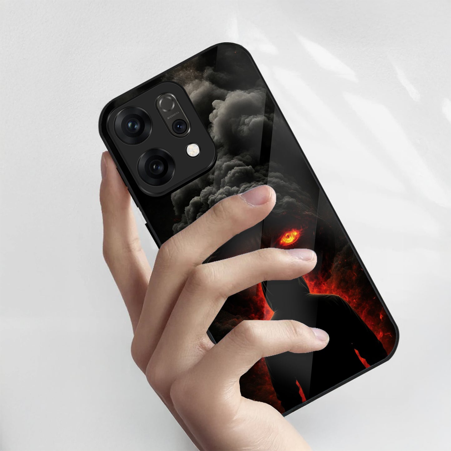 Oppo Reno 14 5G Premium Acrylic Shockproof Glass Back Case (Nightmare)