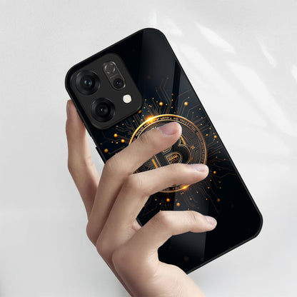 Oppo Reno 14 5G Premium Acrylic Shockproof Glass Back Case (Bitcoin)