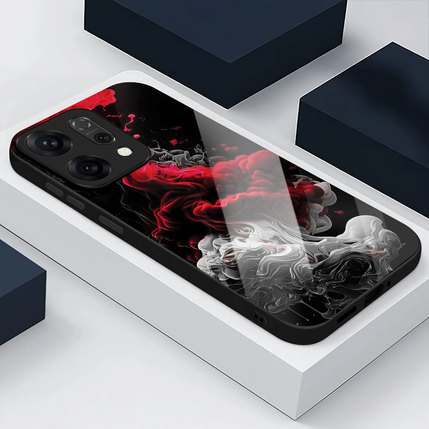 Oppo Reno 14 5G Premium Acrylic Shockproof Glass Back Case (Flame)