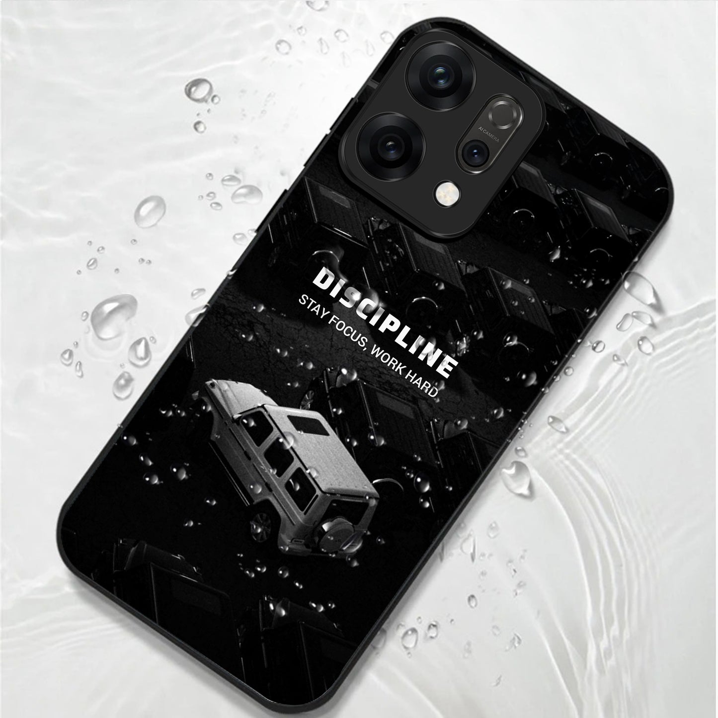 Oppo Reno 14 5G Premium Acrylic Shockproof Glass Back Case (Discipline)
