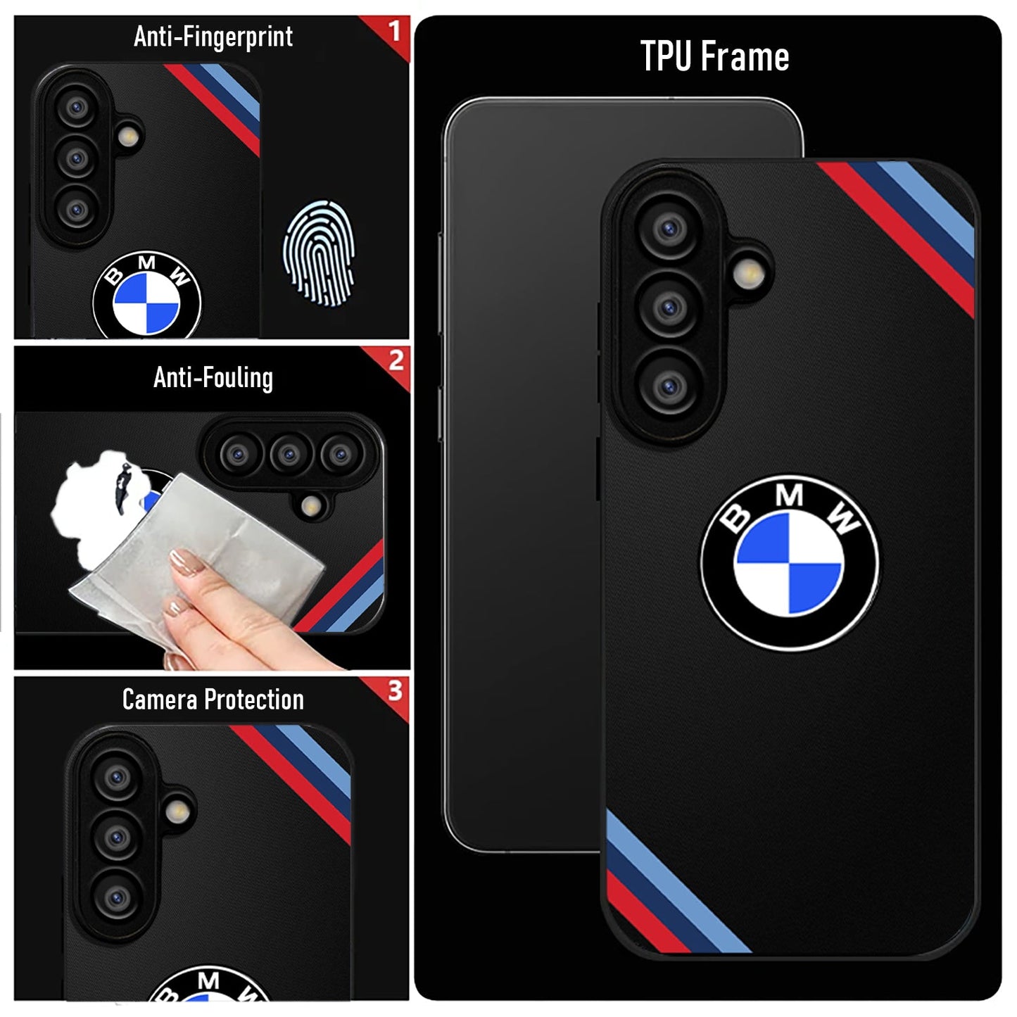 Samsung Galaxy A56 5G Premium Acrylic Shockproof Glass Back Case (Luxury BMW)