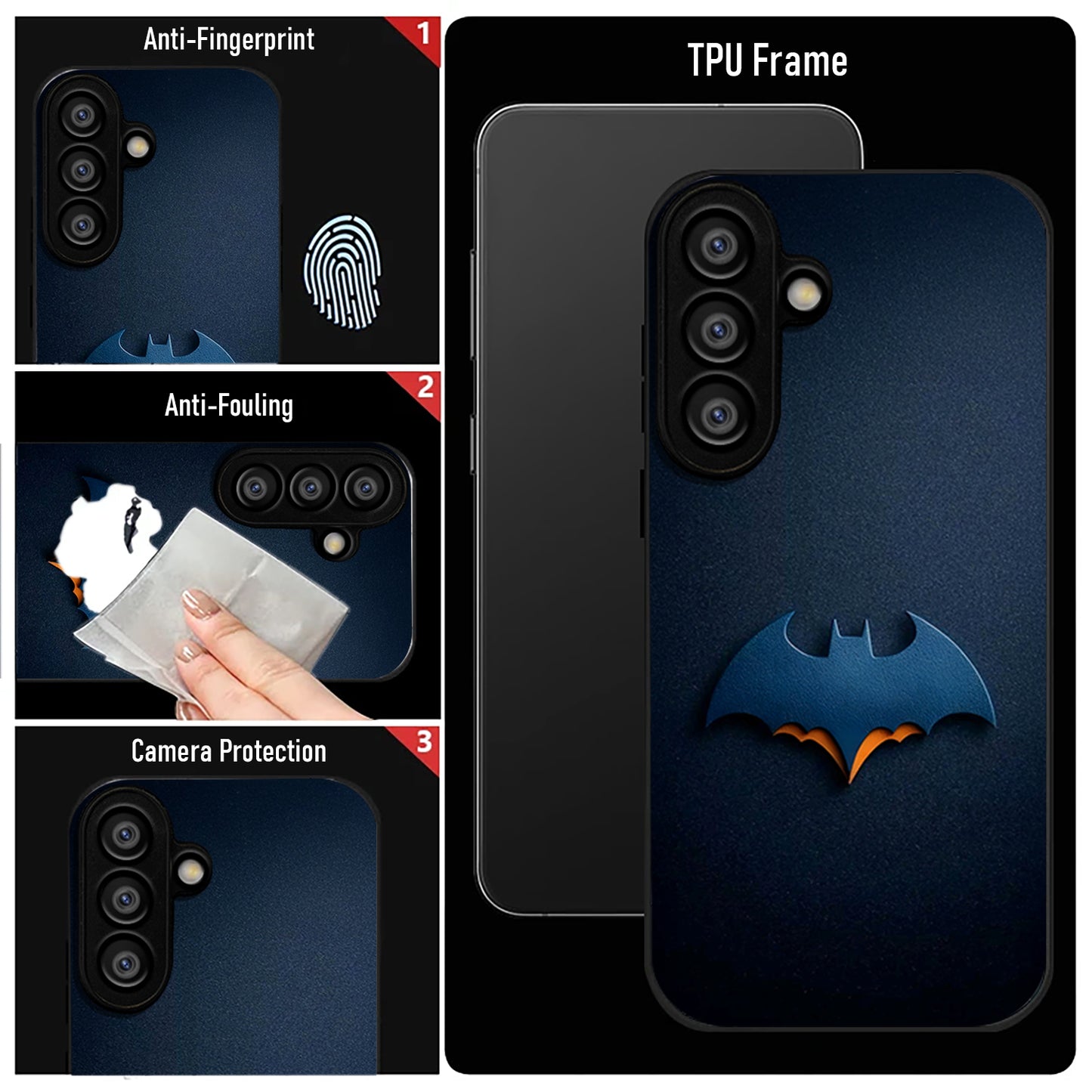 Samsung Galaxy A56 5G Premium Acrylic Shockproof Glass Back Case (Bat Logo)