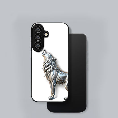 Samsung Galaxy A56 5G Premium Acrylic Shockproof Glass Back Case (Silver Wolf)