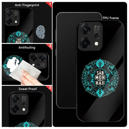 Oppo Reno 14 5G Premium Acrylic Shockproof Glass Back Case (Moh Maya)