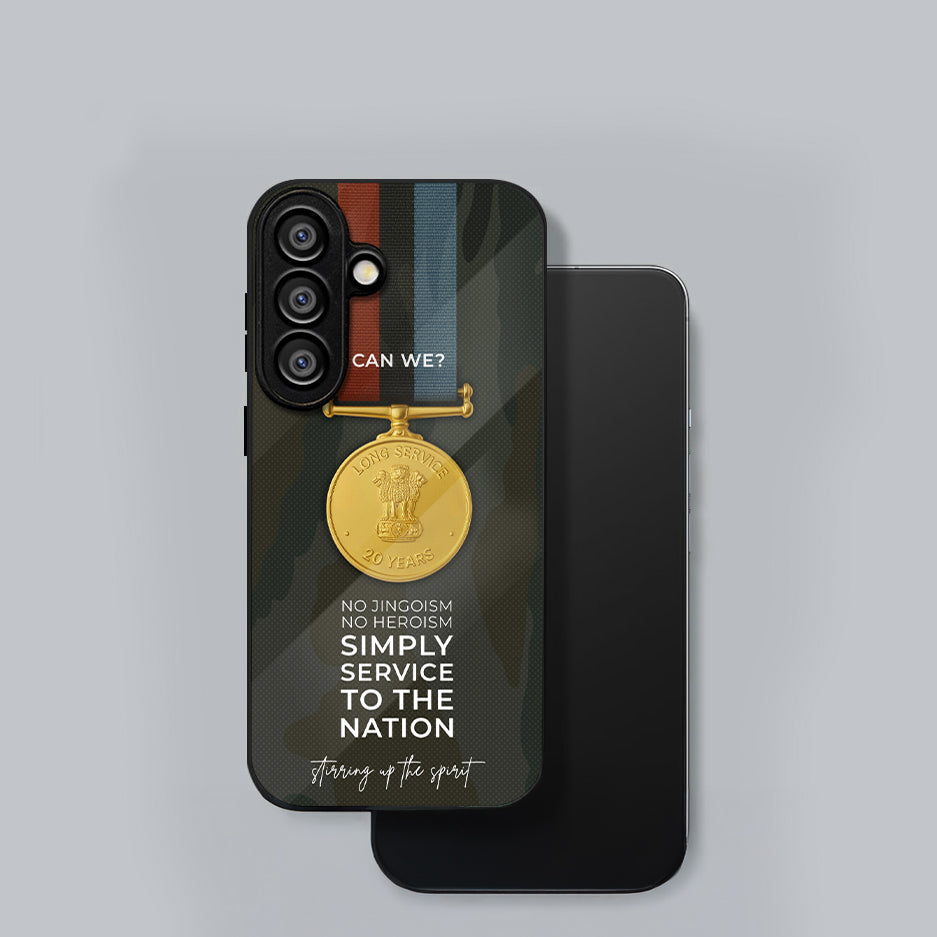 Samsung Galaxy A56 5G Premium Acrylic Shockproof Glass Back Case (Army Badge)