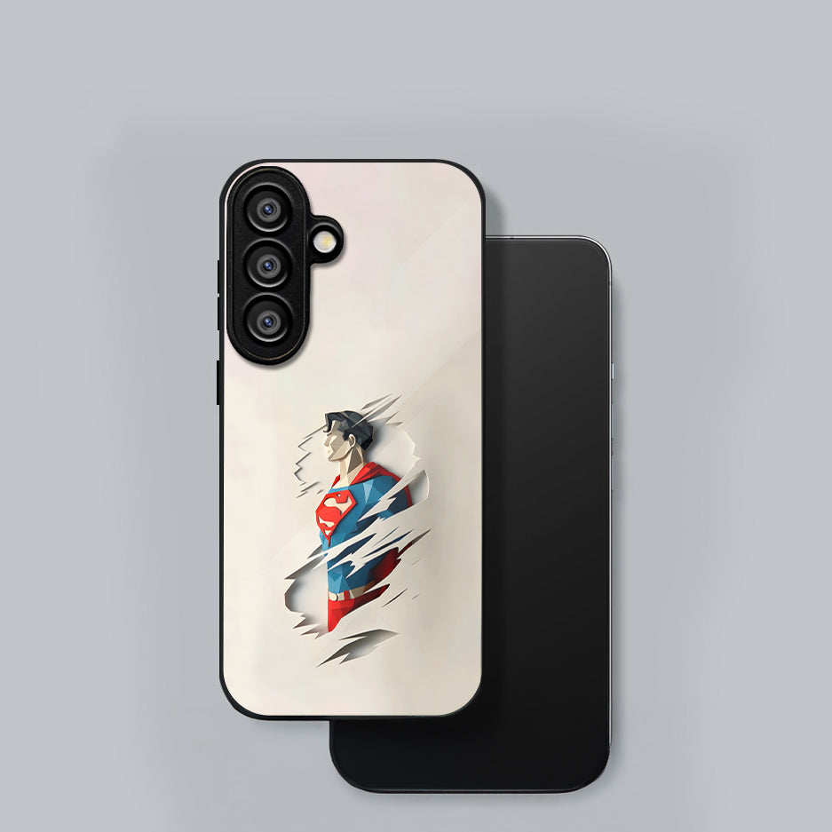 Samsung Galaxy A36 5G Premium Acrylic Shockproof Glass Back Case (Scratch Superman)