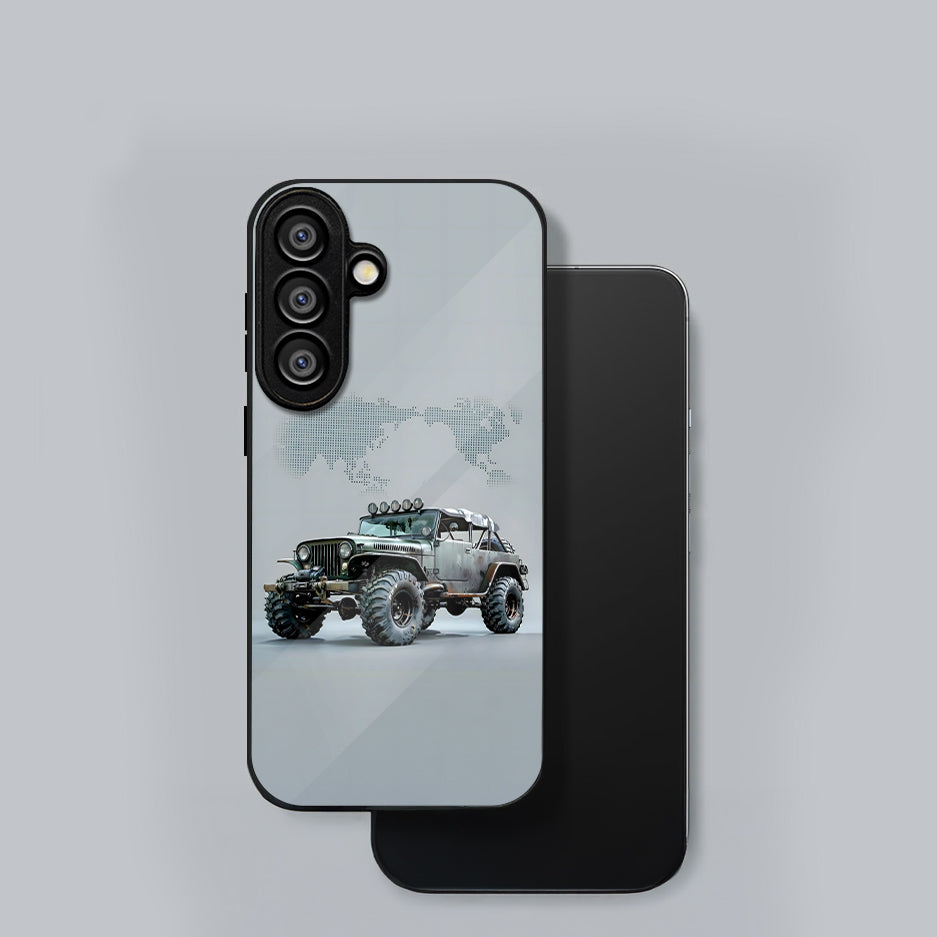 Samsung Galaxy A36 5G Premium Acrylic Shockproof Glass Back Case (OFF Road Jeep)