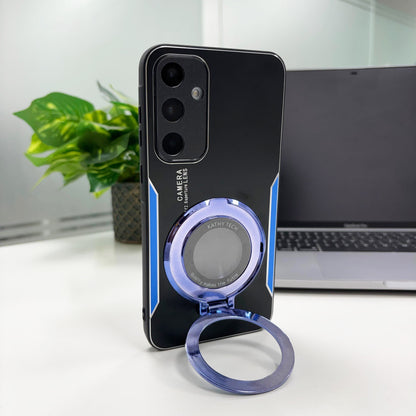 Samsung Galaxy S24 FE 5G Original Luxury Aluminium Metal Magnifier Ring Stand Case