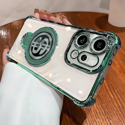 Oppo Reno14 5G Four Corner Airbags 100% Original Astro Money Magnet Rotating Dollar Case(Buy 1 Get 1 Surprise Cover)
