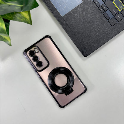 Oppo Reno12 Pro 5G Original Luxury Magnifier Ring Stand Shockproof Airbags Corner Case