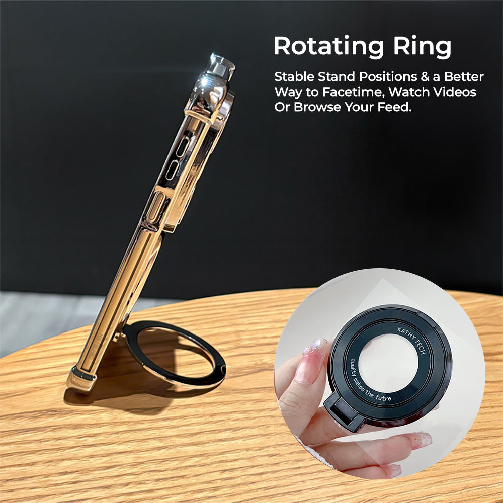 Nothing Phone 2 Pro 5G Original Luxury Magnifier Ring Stand Shockproof Airbags Corner Case