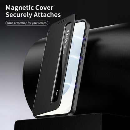 Samsung Galaxy S24 5G Smart Side Window Flip Leather Case