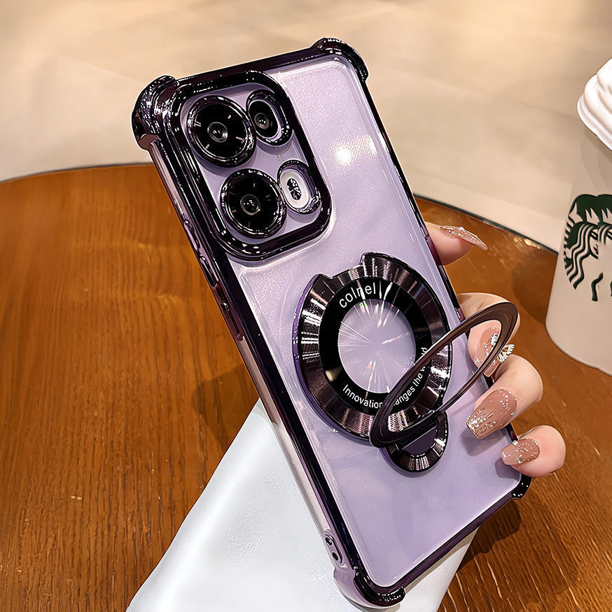 Oppo Reno13 5G Original Luxury Magnifier Ring Stand Shockproof Airbags Corner Case