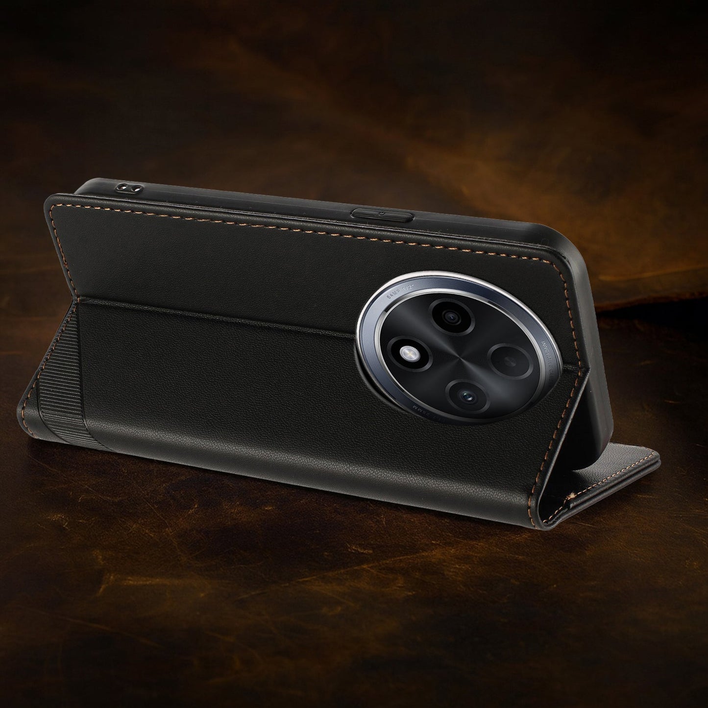 Vintage-style PU leather case for Oppo F27 Pro+ 5G