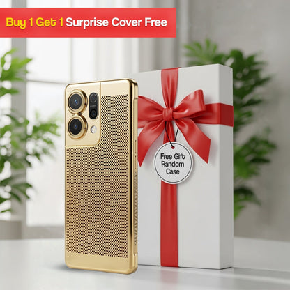 Oppo Reno 14 5G New Mesh Red Electroplated Precision Heat Dissipation Case(Buy 1 Get 1 Surprise Cover)