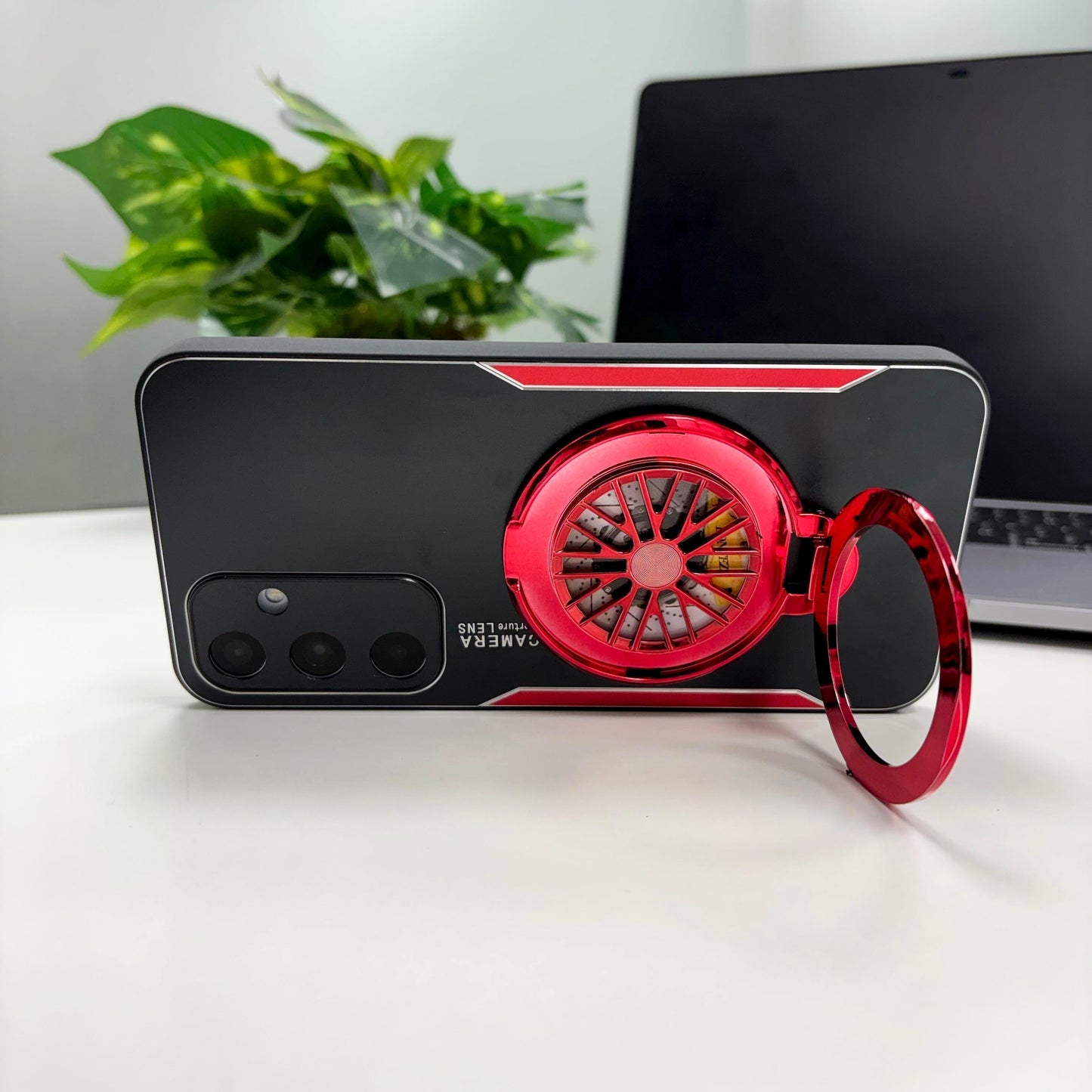 Samsung Galaxy S24 FE 5G Best Selling Stress Buster Wheel Aluminium Metal Scratch Resistant Back Case