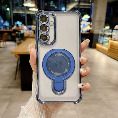 Samsung Galaxy M56 5G Luxury Four Corner Invincible Bracket Ring Stand Case