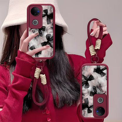 Vivo V50 5G Elegant Bowknot with Wrist Strap Phone Case